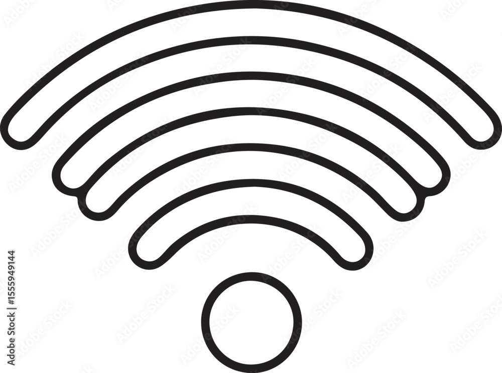 Poster wifi signal black icon with rounded lines in minimal line style for internet and connectivity use
