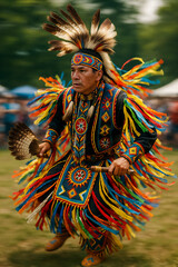 Fototapeta premium Native American Powwow Dancer in Regalia