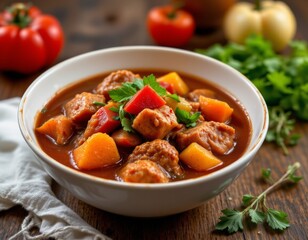 Hearty Vegetable Stew in Bowl