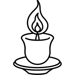 Elegant Candle Outline Vector