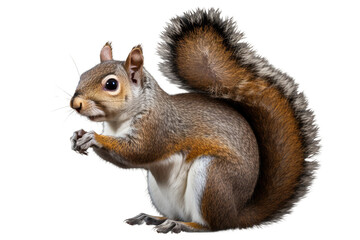 Obraz premium Squirrel Stands Tall. White or PNG Transparent Background.