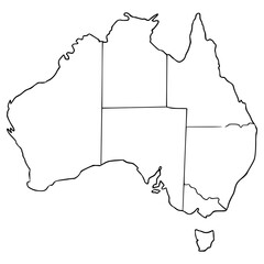 Australia map illustration hand drawn outline vector © Fathur Kiwon