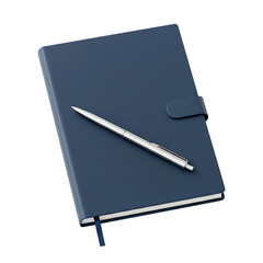 Elegant Navy Blue Leather Notebook and Pen Set Perfect for Note-Taking and Organization