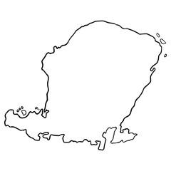 Lombok island map illustration hand drawn outline vector