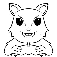 squirrel illustration hand drawn outline vector