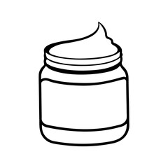 Stylized Jar of Cream with Label and Swirled Top Isolated on White, Ideal for Beauty or Food Product Mockups