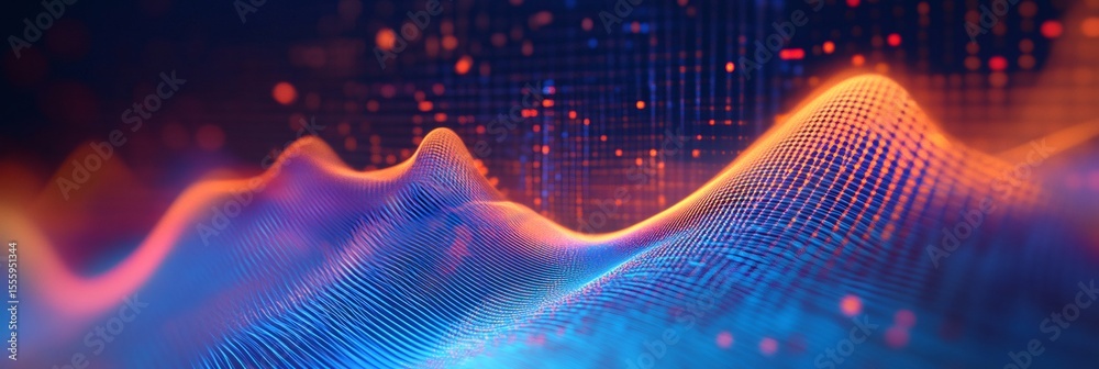 Aufkleber Complex network of interconnected nodes creating a vibrant landscape, visualizing seismic wave propagation through earth's crust and revealing insights into earthquake dynamics