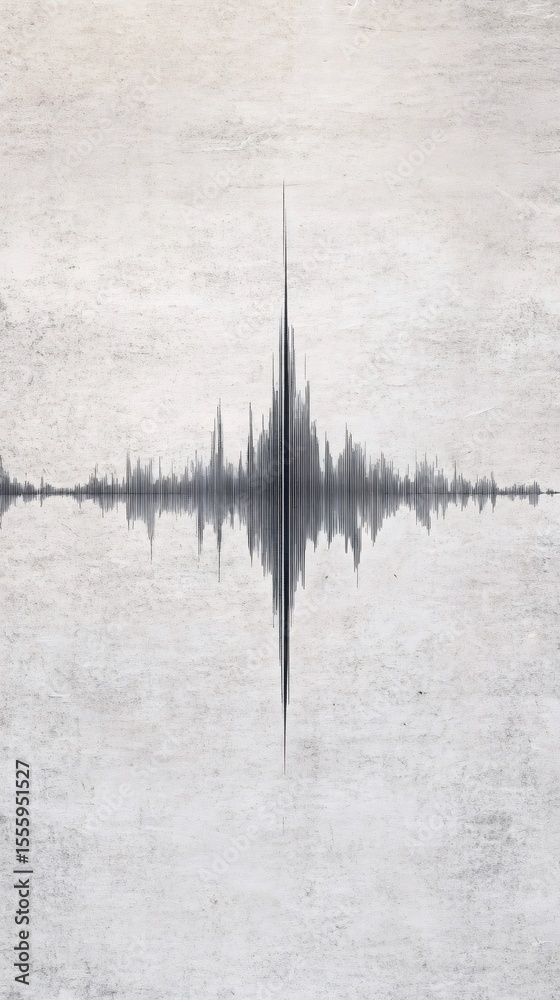 Poster Seismic waves are spreading from the earthquake epicenter, creating a powerful visual representation of geological activity on a grunge background