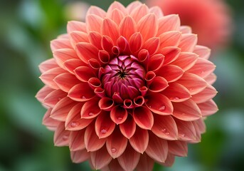 Stunning Coral Dahlia Bloom