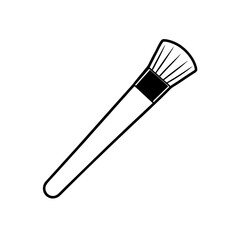 Simple Makeup Brush Illustration with Clean Lines Depicting Beauty and Cosmetic Application Tools for Digital Design Purposes