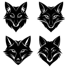 Four black great dane dogs standing in different poses with white outline on a white background design