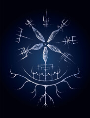Full editable illustration of vegvisir as starfish. 