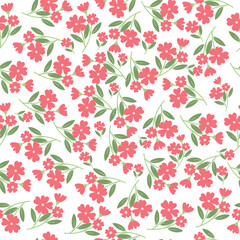 coquette seamless pink flowers pattern.
