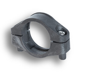 Shadow behind a clamp to hold pipe securely