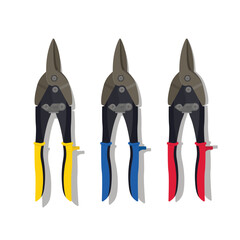 Zinc cutting scissors set stock design illustration