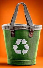 Eco-Friendly Reusable Shopping Bag with Recycling Symbol Promoting Sustainability