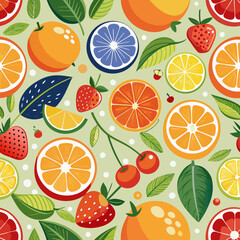 seamless pattern with citrus fruits