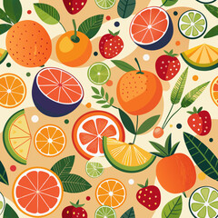 seamless background with fruits