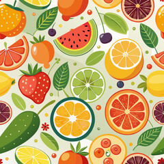 seamless pattern with citrus fruits