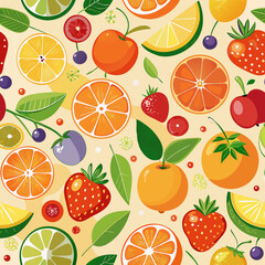 seamless pattern with fruits