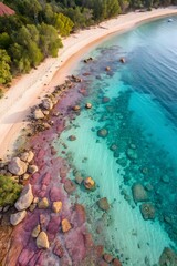 Smooth Multicolored Pebbles at Sunset Beach &ndash; Artistic Natural Texture with Warm Glow
