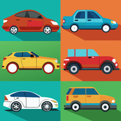 Fototapeta premium set of cars