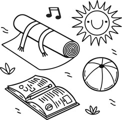 Vintage vector compass and travel icons set illustration