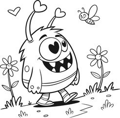 Funny cartoon animal coloring book vector illustration for kids with cute Easter eggs