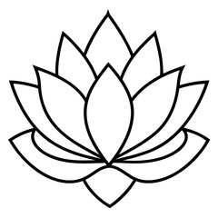Elegant Lotus Outline Vector Design