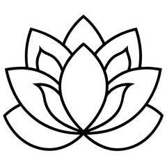 Elegant Lotus Outline Vector Design