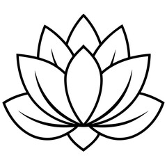Elegant Lotus Outline Vector Design