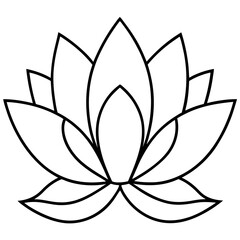 Elegant Lotus Outline Vector Design