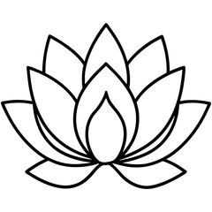 Elegant Lotus Outline Vector Design
