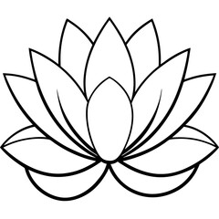 Elegant Lotus Outline Vector Design