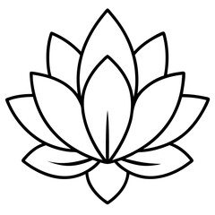 Elegant Lotus Outline Vector Design