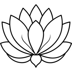 Elegant Lotus Outline Vector Design