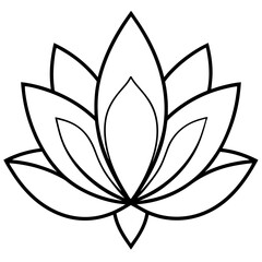 Elegant Lotus Outline Vector Design