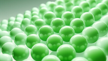 Abstract Pattern of Shiny Green Spheres

