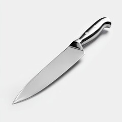 Obraz premium Sleek stainless steel kitchen knife for cutting.