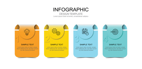 Infographic 4 options design template for your business data. Vector Illustration
