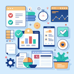 flat icons for web and mobile