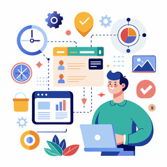 business man with laptop