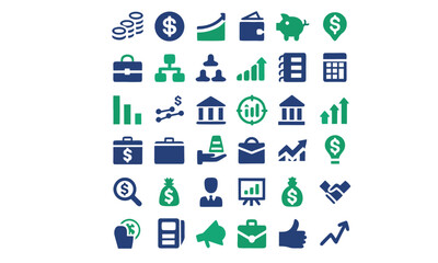 investment icon set vector