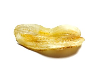 banana chips on white background