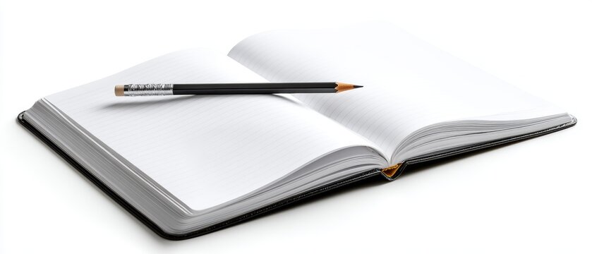 Open notebook with pencil for ideas.