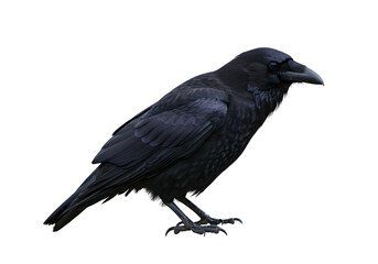 Raven isolated on white or transparent background. PNG
