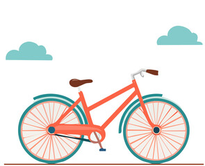 Fototapeta premium Modern Bicycle Vector - Flat Design Urban Transportation 