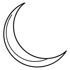 Elegant Moon Outline Vector