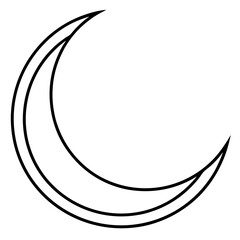 Elegant Moon Outline Vector