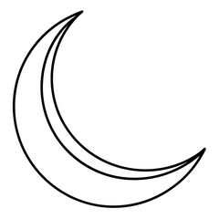 Elegant Moon Outline Vector